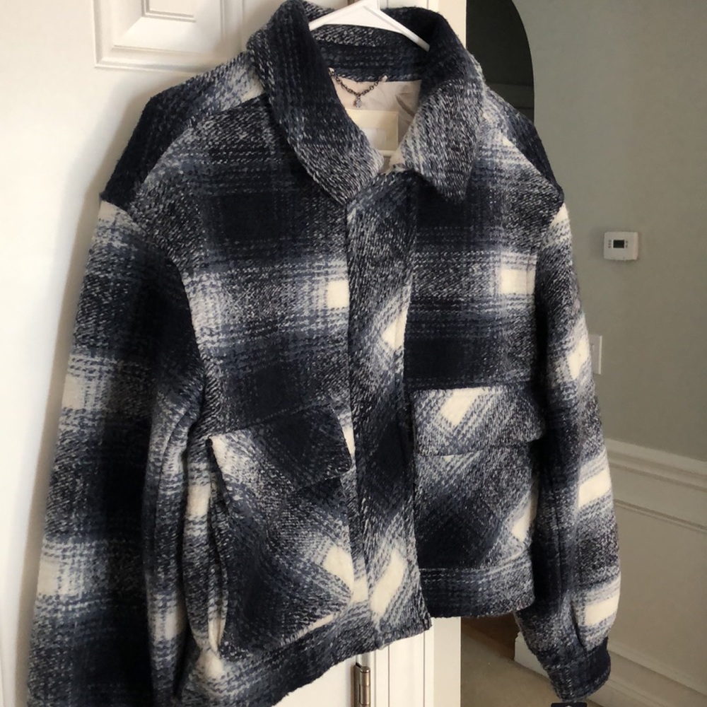 New with Tag: Lucky Brand Cropped Plaid Jacket. Size Medium